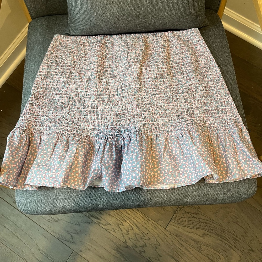 French Connection Pink Mini A-Line Skirt with Ruffled Hem for Casual Wear